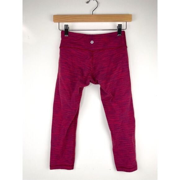 Lululemon Wunder Under Red Luon‎ Crop Pants Size 2 - Picture 7 of 10
